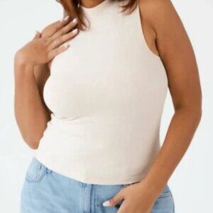Klassy network Mock Neck Top Cream Full Length Large